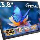 23.8 Inch Portable Monitor for Laptop, 120Hz FHD 1080P IPS External Monitor, 400 Nits HDR Large Second Screen with USB-C HDMI, VESA Compatible Travel Monitor for MacBook PC Phone PS5 Xbox Switch
