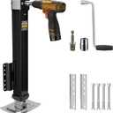 8000 lbs A-Frame Trailer Jack, Heavy Duty Trailer Tongue Jack for RV and Utility Trailer, 20-24V Cordless Drill Compatible, 5-Level Adjustable Drop Leg with 4.7 to 33.4-Inch Lift Range, Black