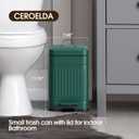 CEROELDA Small Trash Can with Lid-5L/1.3 Gal,Stainless Steel Outdoor Dog Poop Garbage Can-Farmhouse Retro Metal Waste Bin w/Step Pedal for Bathroom Bedroom Office-Soft Close-Green