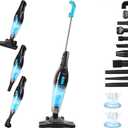 Intercleaner Corded Vacuum Cleaner, 15KPa Powerful Suction with 400W Motor, 12 in 1 Lightweight Bagless Stick Vac with Handheld, Ultra Quiet, for Hardwood Floor Carpet Car Pet Hair (#3 Black)