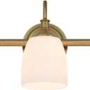 3-Light Champagne Bronze Bathroom Vanity Light Fixtures Over Mirror, Vintage Vanity Lights for Living Room, Milk White Glass Shades, Standard E26 Base