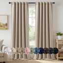 MIULEE Taupe Pinch Pleat Blackout Curtains 108 Inch Length 2 Panels Set for Bedroom Living Room Darkening Back Tab Rod Pocket Pleated Thermal Insulated Soundproof Curtains with Hooks, W40xL108