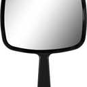 OMIRO 10.3" L x 7.4" W Hand Mirror, All Black Handheld Mirror with Handle