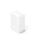 simplehuman Slim Step Can, 5L / 1.3 Gallon Compact Bathroom Trash Can, Liner Pocket, Sleek Internal Hinge, 150,000-Step All-Steel Pedal, Lid Shox Silent Close, White Steel