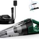 Minthouz Handheld Vacuum Cordless, Strong Suction Car Vacuum Cleaner with LED Light, Long Runtime Hand Vacuum Cordless Rechargeable, Hand Held Vac with Charging Base for Home/Car/Pet/Office (Dark Green)