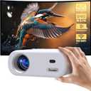 Mini Projector, Projector with WiFi and Bluetooth, 1080P Support Portable Projector, Built-in Speaker, Compatible with Smartphone/Tablet/TV Stick, Movie Projectors for Bedroom, Home Theater, Kids Gift