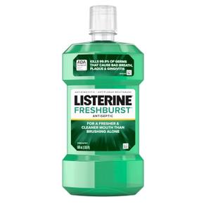 Listerine Freshburst Antiseptic Mouthwash for Bad Breath, Kills 99% of Germs That Cause Bad Breath & Fight Plaque & Gingivitis, ADA Accepted Mouthwash, Spearmint, 500 mL (16.9 Fl Oz (Pack of 1))