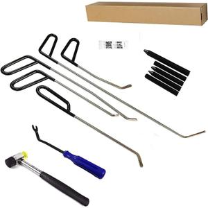 12pcs/Set Auto Dent Repair Rods Kit, Auto Body Dent Repair Hook Robs Removal Tools for Hail Damage, Door Dings and Car Dents, with Knock Down Pen Set