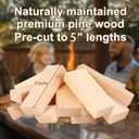 Pre-Cut 5'' Lengths Mini Firewood,Pine Kiln Dried Firewood,Small Barkless Kindling Logs,Fire Pit Accessories Prefect for Solo Stove Mesa XL, Tabletop Firepit,Mesa Fire Sticks Wood,4Lbs