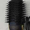 Professional Blowout Hair Dryer Brush, Black Gold Dryer and Volumizer, Hot Air Brush for Women, 75MM Oval Shape (Black Gold)