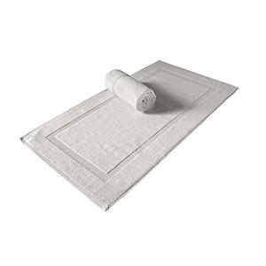 SALBAKOS Luxury Hotel and Spa 100% Turkish Cotton Banded Panel Bath Mat Set 900gsm! 20"x34" (Stone, 2 Pack)