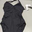 La Blanca Women's One Piece Swimsuit Scoop Front Tummy Control Island Goddess Bathing Suit (Black, L)
