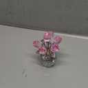 Crystal Rose Flower Collectible Figurine,Valentines Gifts for Girlfriend or Wife Bouquet Figurines Artificial Flowers Quartz Glitter Roses for Glass Flowers(Pink)