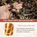 LONAI 4PC Clip in Hair Extensions, 100 Pure Protein Silk Curly Hair Extension for Women, 26 Inch Long Soft Natural Hair Extensions-Medium Brown Ash Blonde Highlight