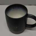 Ceramic Coffee mugs, 22 oz, Extra Large Mugs, Big Tea Cups, Large Handle, Pottery Mugs, Big Belly, Matte Finish Glaze, Wide Bottom, stripe pattern, Microwave and Dishwasher Safe (Black)