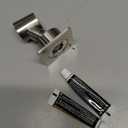 Shower Head Holder All Metal Handheld Shower Wand Bracket Adhesive Shower Wall Mount Holder Brass Shower Spray Holder Brushed Nickel, Drill Free Glue Installation