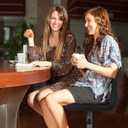 BestOffice Bar Stools Barstools Bar Chairs Heigh Adjustable Swivel Stool with Back Set of 2 PU Leather Kitchen Counter Stools Dining Chairs