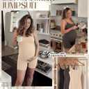 3 Pack Women's Maternity Jumpsuit Shorts Spaghetti Strap Pregnancy Rompers U Neck Sleeveless Tank Tops Bodysuits (L)