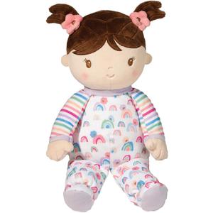 Douglas Isabelle Rainbow Stripe Soft Baby Doll