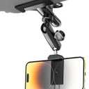 Sun Visor Car Phone Mount, Upgraded Durable All Metal - Cell Phone Holder for Car Visor, 360 Adjustable Steering Wheel Clip for iPhone 16 15 14 13 Pro Max, Glalaxy S A Serie, Z Flip,4-7" Phone