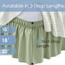 FreshCulture Elastic Bed Skirt - Full Size, 18-Inch Drop, Hotel Quality Dust Ruffle (Sage Green) (Green)