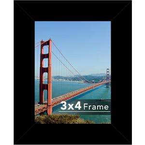 3x4 Picture Frame Black for Tabletop or Wall Hanging, Strudy and Lightweight 3 x 4 Frame, Wall Gallery Photo Frame with Shatter Resistant Plexiglass, Black