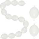 100 Pcs White Quick Link Balloons Metallic 6 Inch Latex Connected Linking Balloons Pearl White for DIY Balloon Wall Arches Chains Garland Background Birthday Party Wedding Graduation Arch Party Decor