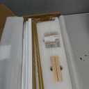 Forbena Gold Floating Shelves for Wall Decor Set of 3, Bathroom Shelves Over Toilet, Modern Display Wall Shelf with Guard Rail for Living Room Bedroom Organizers and Storage - White and Gold (17 Inch)