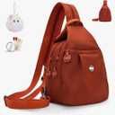 Waterproof 2-Way Mini Commuter Bag, Multi-Compartment Oxford Small Backpack, For Women, Collegeman, Commuter, Travel with Anti-Theft,Three in One Multifunctional Convertible Design (Orange)