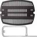 SafBbcue 7583 Cast Iron Cooking Grates 41862 Grill Burner for Weber Q200 Q220 Q2000 Q2200 396000 396001 566002 53060001 Grills, 21.5" Grill Grids Grates 20.5" Burner Tube Kit for Weber 7645 60041