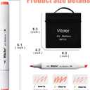 Vitoler Alcohol Markers,48 Colors Dual Brush Tip Art Marker for Adults Coloring Books, Permanent Drawing Markers for Artist Illustration Art Supplies
