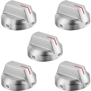 DG94-04167 Stove Knobs Replacement Parts for Samsung Gas Range Knob Stainless Steel NX60T8111SS NX60A6511SS/AA NE63A6511SS/AA Oven Dial Surface Burner Electric Knob Cooktop Assembly Knobs 5 Pcs