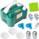 PartyWoo 110V 600W Electric Balloon Pump, Portable Balloon Inflator, Dual Nozzle Air Pump for Balloon Garland