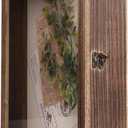 Shadow Box Frame 11x14 with Retro Metal Accents and Lock, Solid Wood Acrylic Door Display Case with Linen Back, 10 Stick Pins, and 2.7-Inch Depth for Photos, Medals, and Memorabilia (Medium)