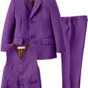 YuanLu Suits for Boys Ring Bearer Outfit Formal Vest and Pants Suit for Boy Wedding Suits Set (Purple)