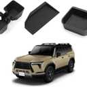Smabee 3PCS Fit for 2024 2025 2026 Lexus GX 550 GX550 Center Console Cool Box Organizer + Wireless Charging Protective Mat + Cup Holder Insert Accessories Black