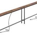 SUPERJARE 110.2 Inch Sofa Table with 2 Power Outlets and USB-C Port, 5.9 Inch Narrow Console Table with Storage, Extra-Long, for Entryway Hallway Couch Behind Sofa, Small Spaces, Rustic Brown