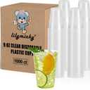 Lilymicky 1000 PACK 9 oz Clear Plastic Cups, 9 Ounce Disposable Drinking Cups for Birthday Parties, Picnics, Ceremonies, and any Events