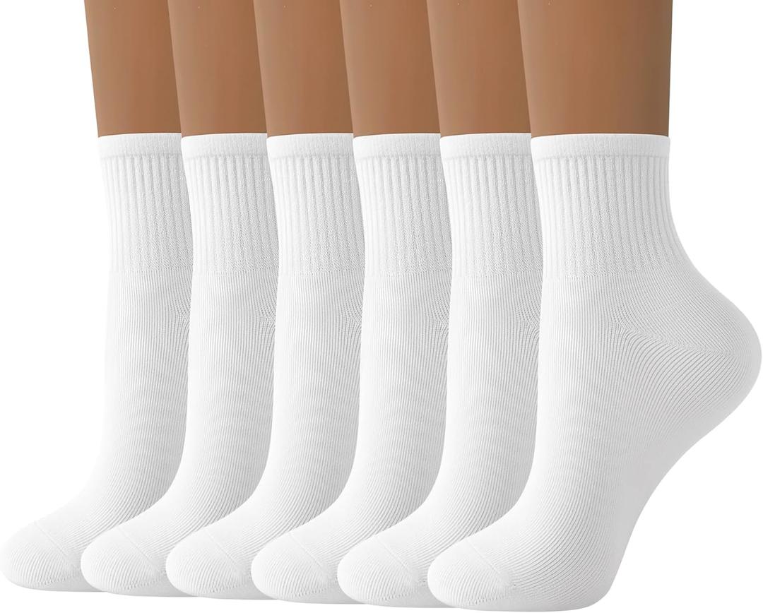 DIBAOLONG Womens Mini Crew Socks Casual Cute Soft Ankle Socks 6 Pairs, Size 5-10