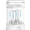 GROWNSY Bottle Sterilizer and Dryer, Compact Electric Steam Baby Bottle Sterilizer (Esterilizador de Biberones), Bottle Sanitizer for Baby Bottles, Pacifiers, Pump Parts (Grey)