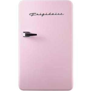Frigidaire Retro Compact Refrigerator with Chiller, 3.2 cu ft Countertop Fridge, Built-In Bottle Opener, Rounded Corners, Premium, for Office, Bedroom, Dorm Room, Cabin, 18.5D x 20W x 31.5H (Pink)