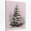 RLTXBUK Moody Christmas Tree Wall Art Decor, Vintage Christmas Decor, Natural Antique Holiday Winter Evergreen Pine Tree Framed Canvas Prints Posters for Home Bedroom Living Room, 11x14 Inch