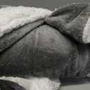 Bedsure GentleSoft Sherpa Fleece Queen Blankets for Bed, Non-Heated, Thick and Warm Throw for Women and Men, Soft Fuzzy Plush Queen Blanket for Winter, Grey, 90x90 Inches