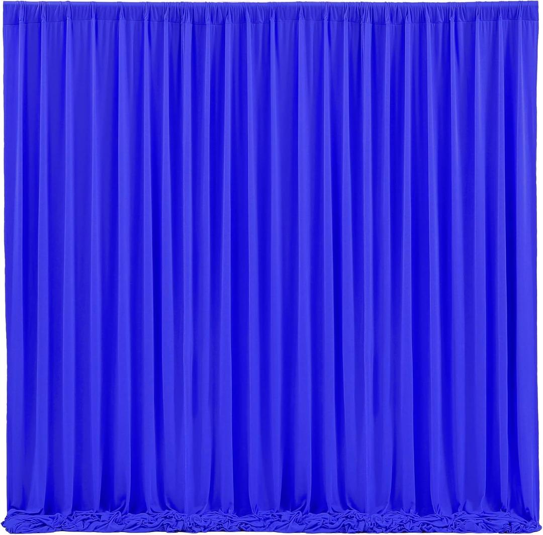 Wish Care Royal Blue Backdrop Curtain 4 Panels - Wrinkle-Free Polyester Photography Drapes for Baby Shower & Birthday Party - 16 X10FT