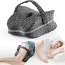 Knee Pillow for Side Sleepers, Memory Foam Leg Pillow for Side Sleeping with Strap, Alignment Pillows Between Legs for Sciatica, Back & Hip Pain Relief (Grey)
