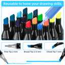 HomFilix Alcohol Based Markers 48 Colors, Dual Tip Art Sketch Marker, Drawing Pens Permanent Markers for Adult Artist Coloring