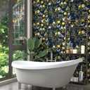 Birds Wallpaper Peel and Stick, Floral Botanical Contact Paper 17.5" x 393.7", Trees Friuts Flowers Wall Mural Removable Self Adhesive Waterproof for Room Shelves Cabinet Drawer (Blue, Yellow, Green)