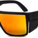 Polarized Safety Sunglasses UV400 Protection ANSI Z87.1 Certified (Matte Black Red Mirror)