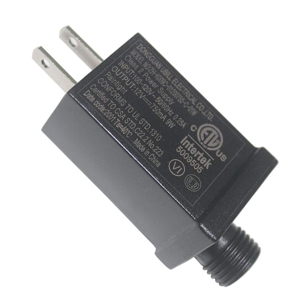 12V 9W Low Voltage LED Transformer Waterproof IP44 Seasonal LED Driver US Plug Adapter for String Lights, Projector Lights, Lawn Lamps