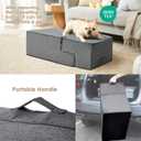 EHEYCIGA Dog Stairs for Bed 18" H, 4-Step Dog Steps for High Bed, Pet Steps for Small Dogs and Cats, Non-Slip Balanced Pet Ramp Indoor, Grey